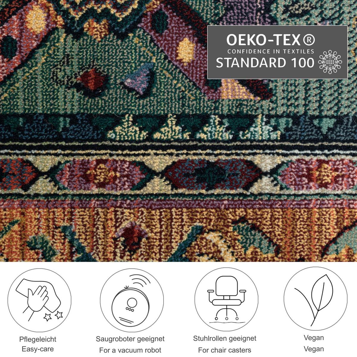 WEBTEPPICH Gabiro 13 68x135 cm - Grün, Textil (68/135cm) - THEKO