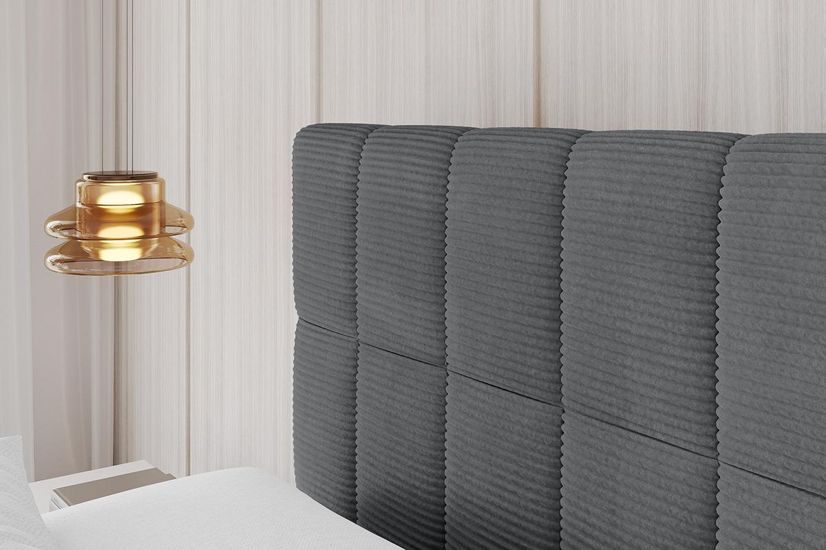 POLSTERBETT mit Bettkasten und Lattenrost, Boxbett ohne Matratze - AMEA 200x200 Dunkelgrau - Anthrazit, Holzwerkstoff/Textil (200/200cm) - ALTDECOR
