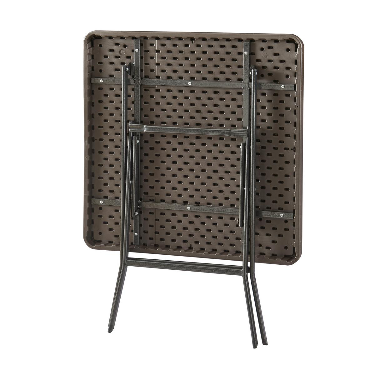 KLAPPTISCH Lillestrøm - Dunkelbraun, Kunststoff/Metall (78/78/74cm) - [en.casa]