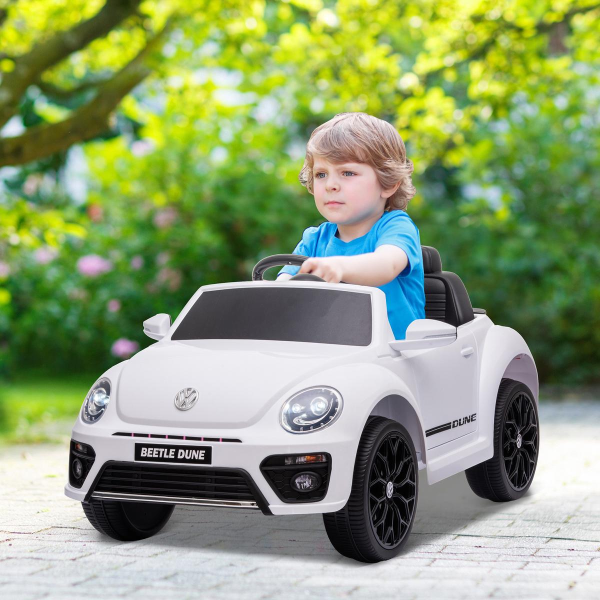KINDER Elektroauto 12V Kinderauto mit 2,4G Fernbedienung, Musik, Hupe, 3-5 km/h - Weiß, Kunststoff (97/56.5/46cm) - AIYAPLAY