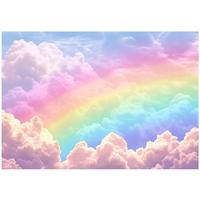 FOTOTAPETE Kinderzimmer Mädchen Regenbogen Kindertapete 400x280 - Multicolor, Papier (400/280cm) - Wallarena