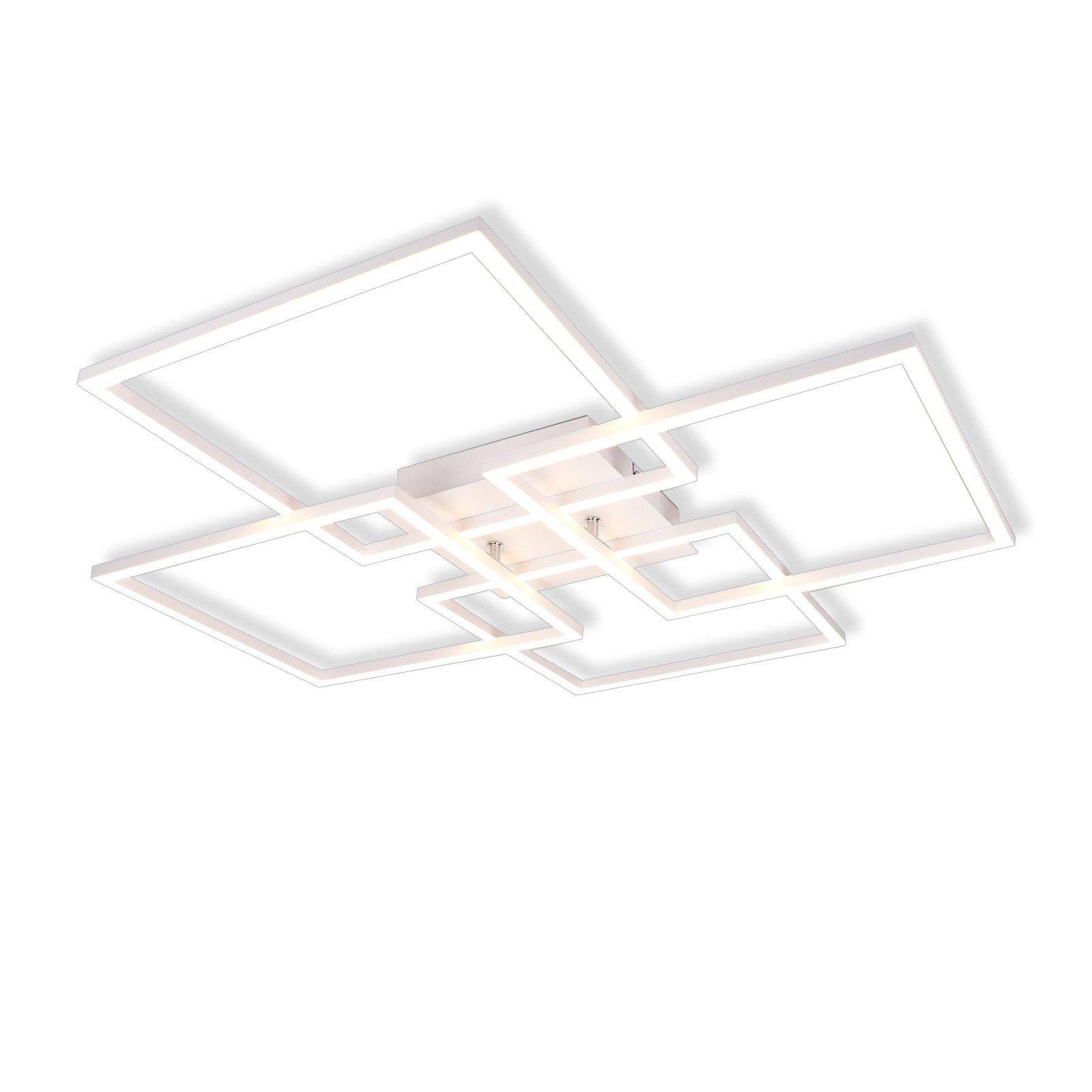 LED-DECKENLEUCHTE Gallegos 72.4/72.4/7.3 cm - Weiß, Metall (72.4/72.4/7.3cm) - Nettlife