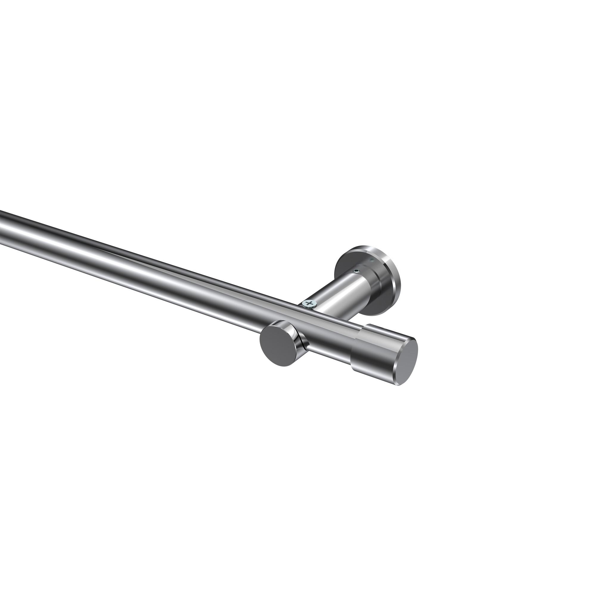 GARDINENSTANGE Platon Santo 420 cm (geteilt in 3 x 140 cm), 1-läufig (ohne Ringe), 20 mm Ø Chrom - Chromfarben, Metall (420cm) - INTERDECO