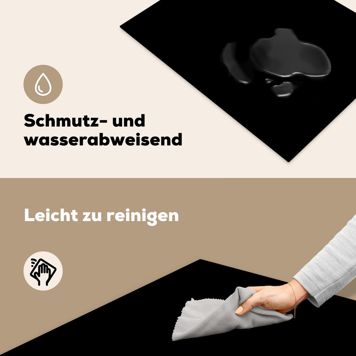 HERDABDECKPLATTE Schwarz - Einfarbig Induktionsmatte 71x52 cm - Schwarz, Kunststoff (71/52/0.2cm) - MuchoWow