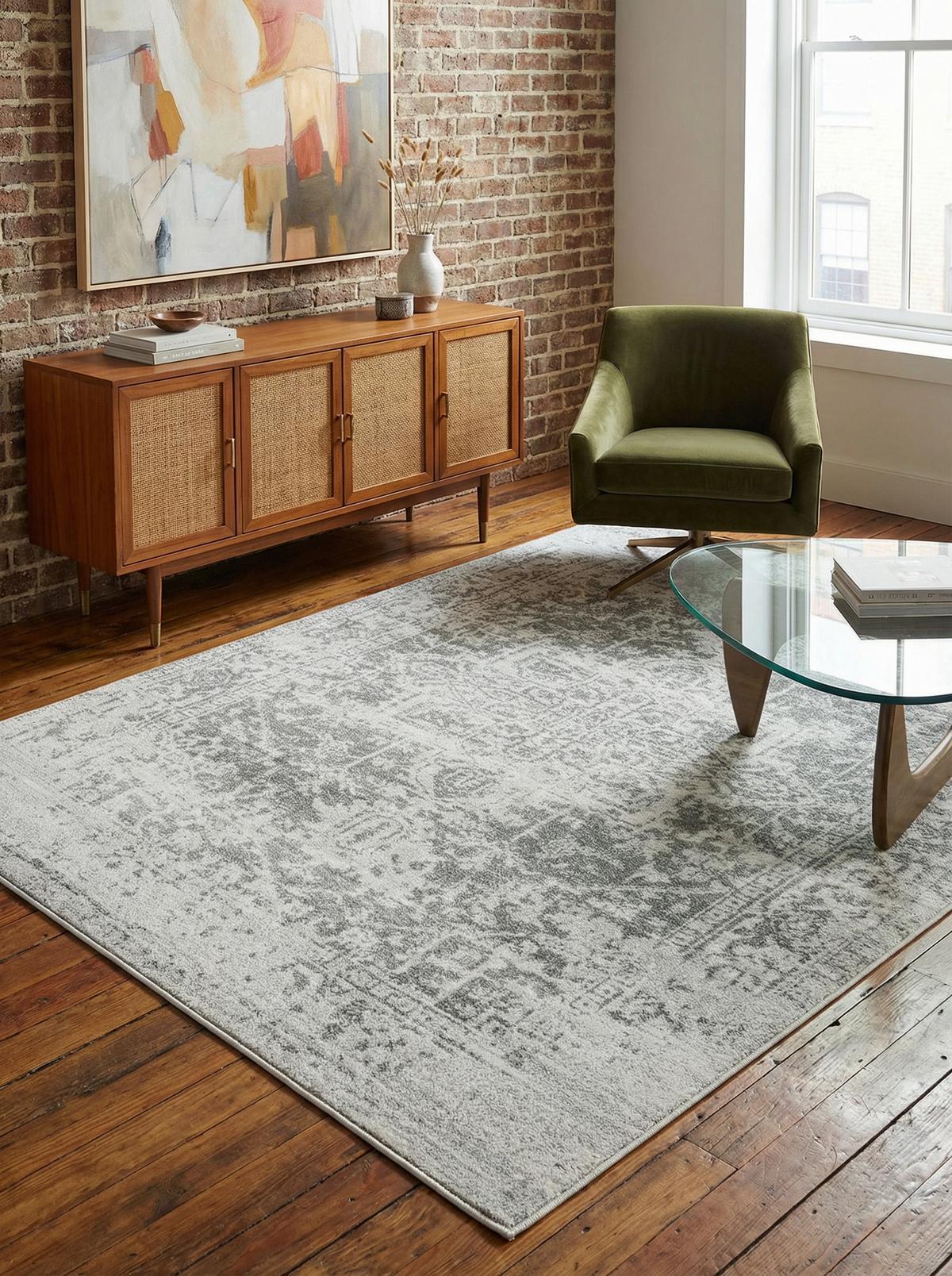 TEPPICH LODI-Lambro, im Vintage-Stil, Silbergrau, 120 x 170 cm - Grau, Textil (170/120cm) - KADIMA DESIGN