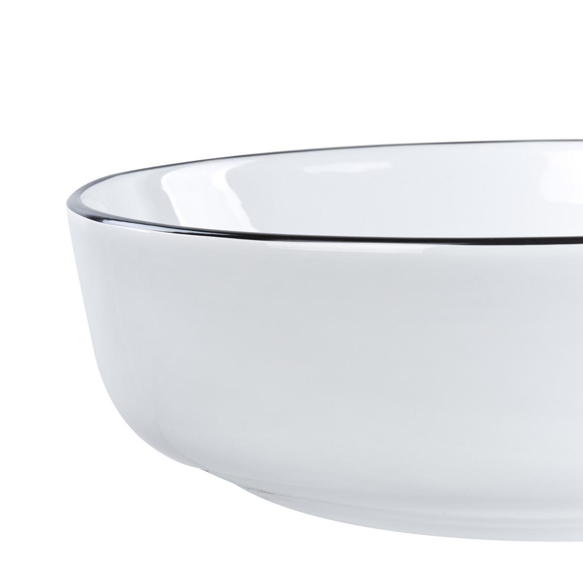AUFSATZWASCHBECKEN Weiß 42 cm Keramik Xert - Schwarz/Weiß, Keramik (42/14/42cm) - Beliani