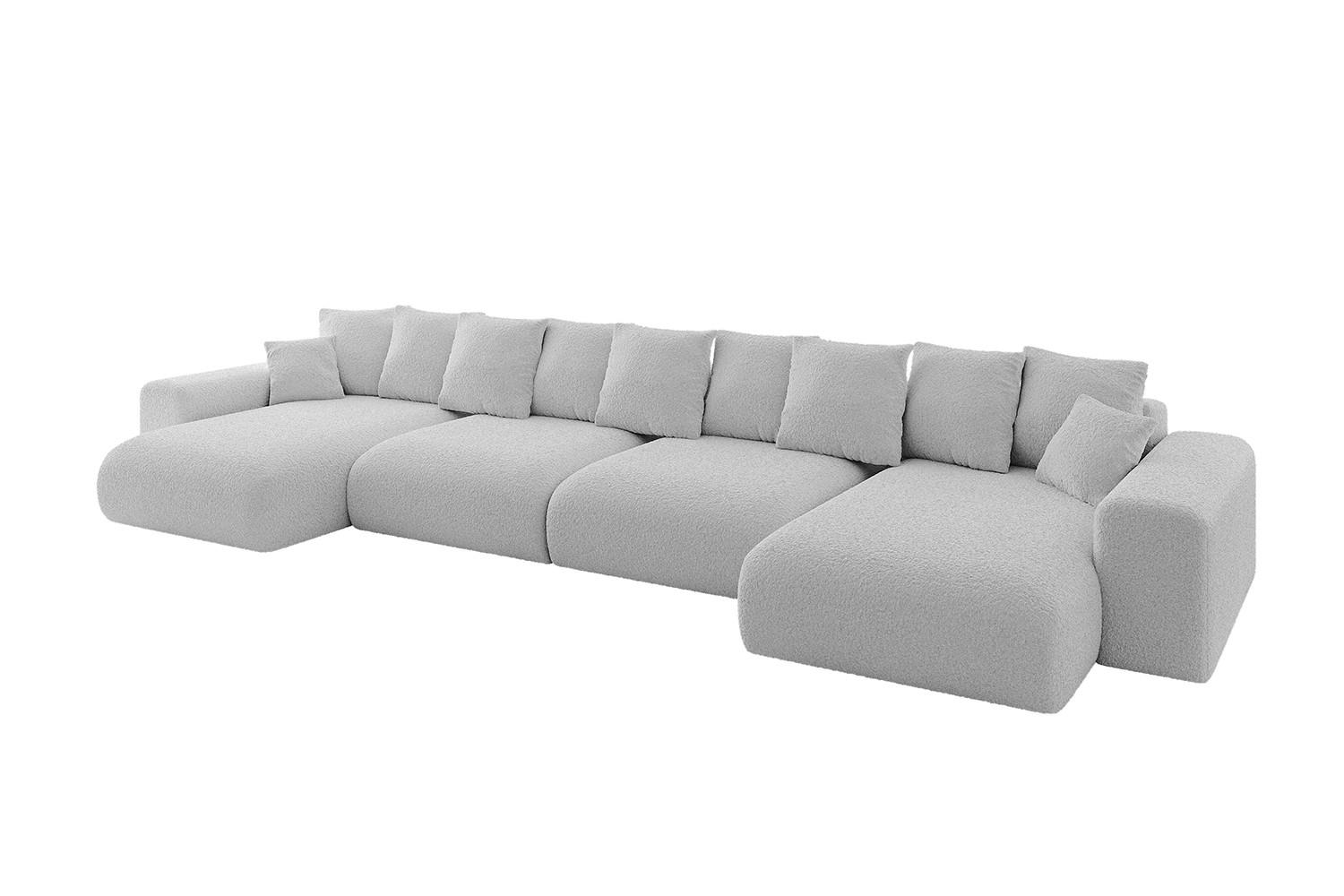 WOHNLANDSCHAFT mit Schlaffunktion ESKAR-U2-464x176x72cm Hellgrau - Anthrazit/Hellgrau, Holzwerkstoff/Kunststoff (176/72/464cm) - ALTDECOR