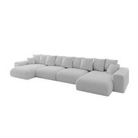 WOHNLANDSCHAFT mit Schlaffunktion ESKAR-U2-464x176x72cm Hellgrau - Anthrazit/Hellgrau, Holzwerkstoff/Kunststoff (176/72/464cm) - ALTDECOR