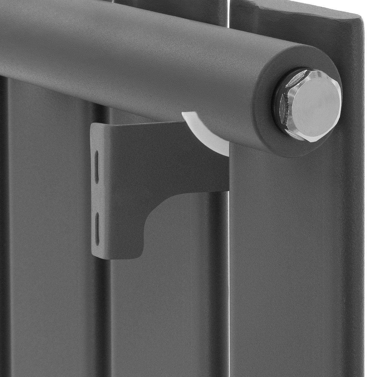 BADHEIZKÖRPER Stella 480x1400 mm Anthrazit mit Mittelanschluss - Anthrazit, Metall (48/140/5cm) - LuxeBath