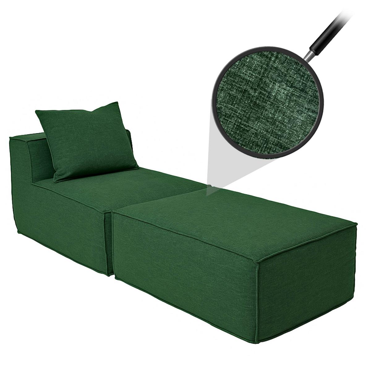 CHAISELONGUE Grün - Grün, Textil (75/63/194cm) - MCW
