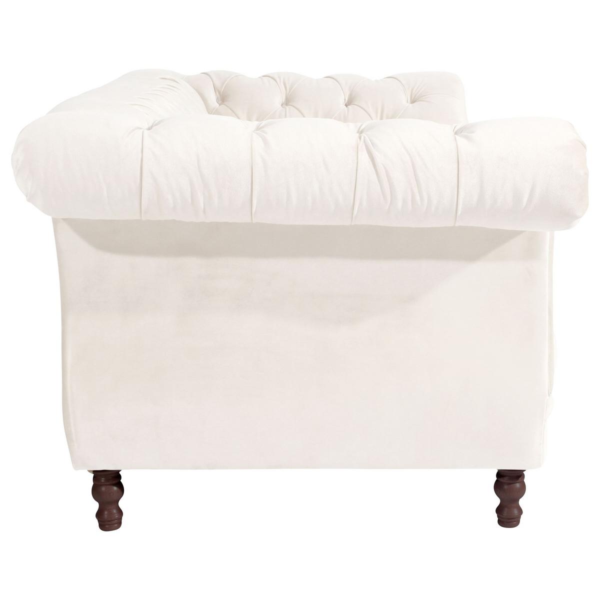 CHESTERFIELD Sofa 2-Sitzer Kaylin Samtvelours creme - Creme, Kunststoff (200/80/100cm) - 58aufmkessel