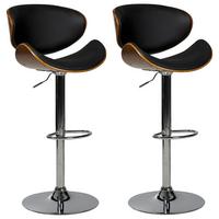 BARSTUHL 2er-Set Kunstleder drehbar SchwarzvRotterdam - Schwarz, Kunststoff (52/93/45cm) - Beliani