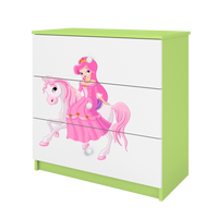 KOMMODE Babydreams Prinzessin zu Pferd 81/81/41 - Grün, Holzwerkstoff (81/81/41cm) - RAUMHIRSCH FURNITURE