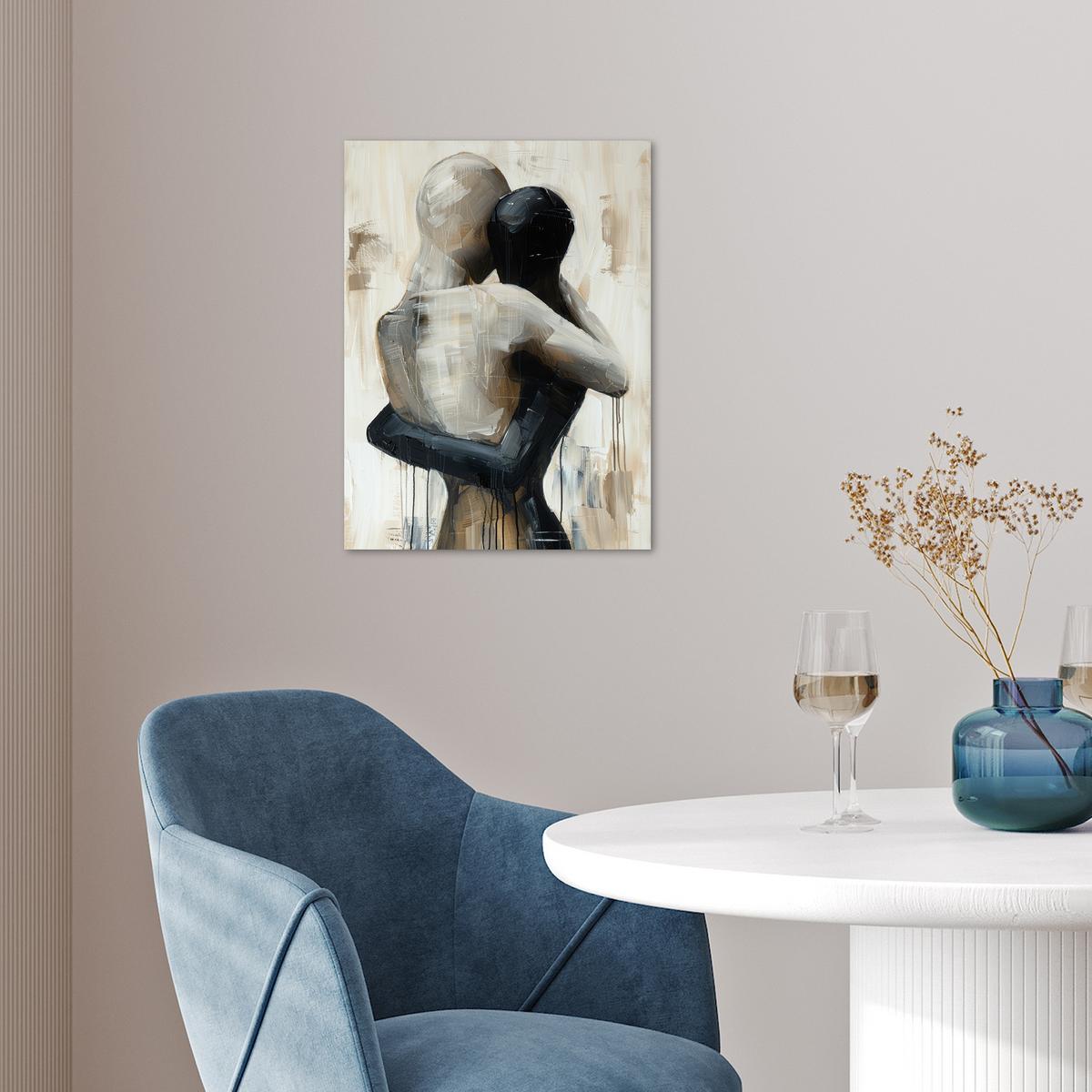 POSTER Abstrakt - Liebe - Schwarz und weiß - Modern Wandbilder 30x40 cm - Schwarz, Papier (30/40/0.1cm) - MuchoWow