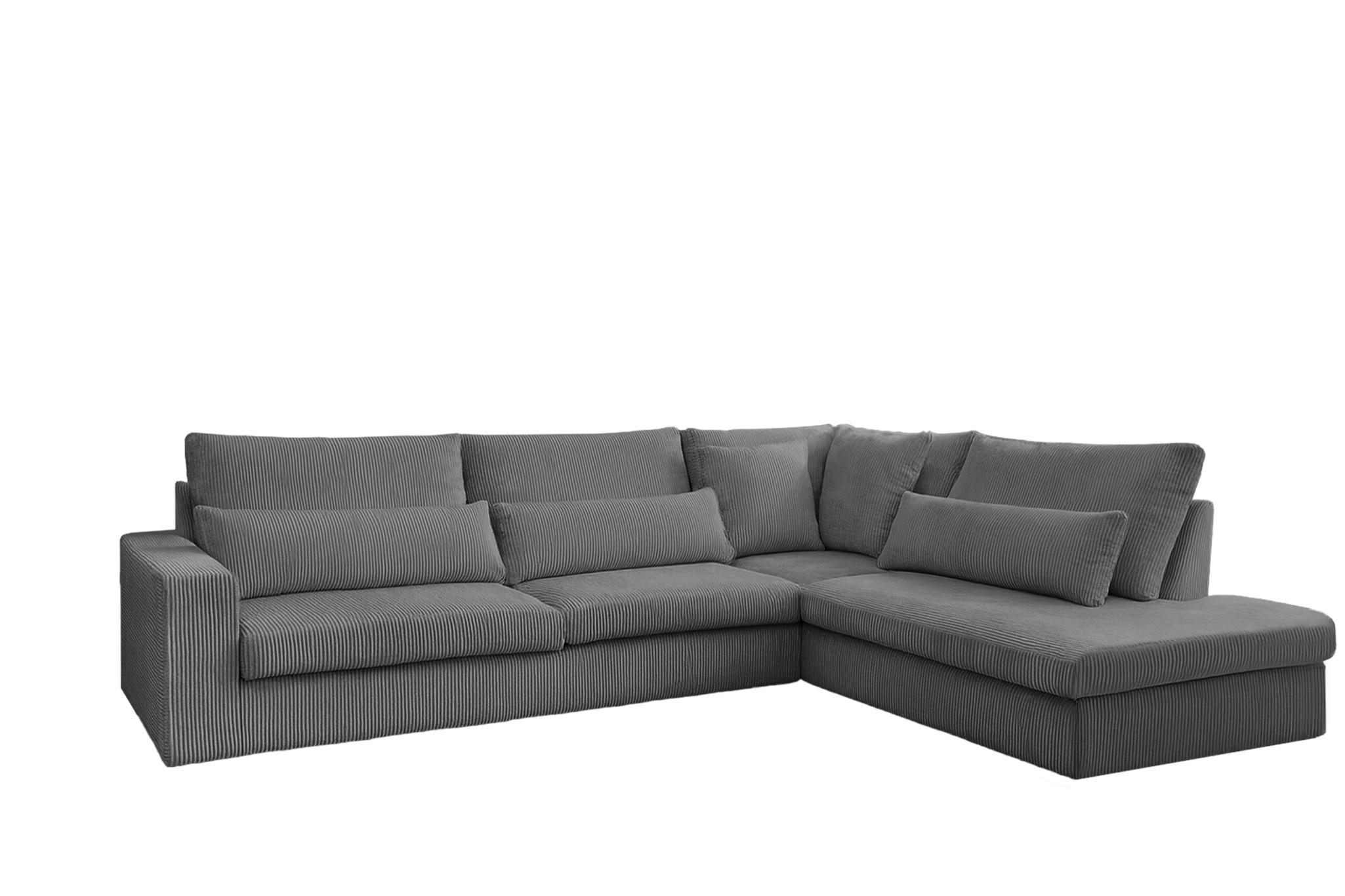 ECKSOFA Thora - Grau, Holzwerkstoff/Textil (315/245cm) - Fun Möbel