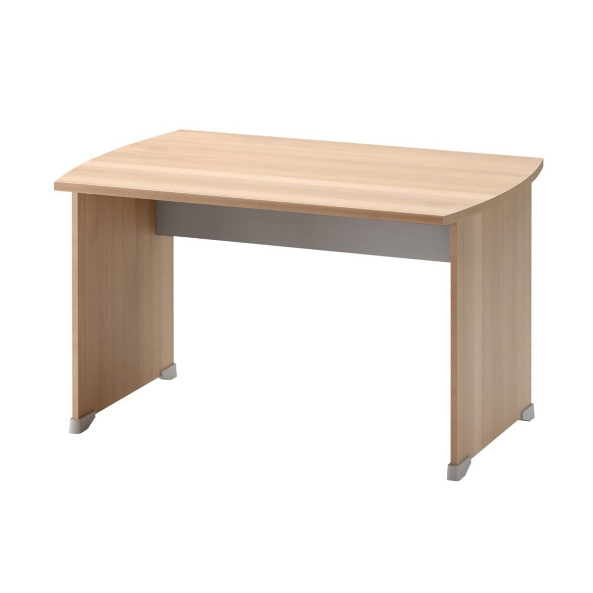 SCHREIBTISCH mit Gleitern L120 cm - Französische Herstellung - Eschefarben, Holzwerkstoff (80/80/74cm) - Calicosy