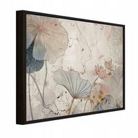 BILDER mit Rahmen Blumen Beton Beige 60x40 cm - Multicolor, Holzwerkstoff (60/40cm) - Wallarena