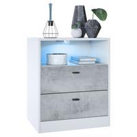 KOMMODE Pino Fronten in Beton Oxid Optik - Hellgrau, Holzwerkstoff (56/67.5/36cm) - Vladon