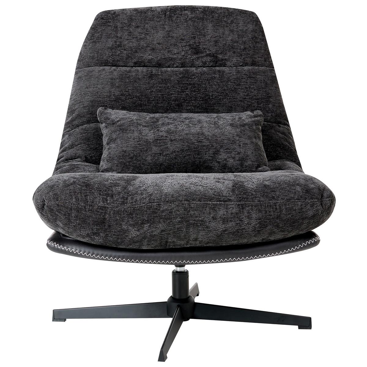 DREHSESSEL Schwarz Tovik - Schwarz, Textil (82/89/55cm) - Beliani