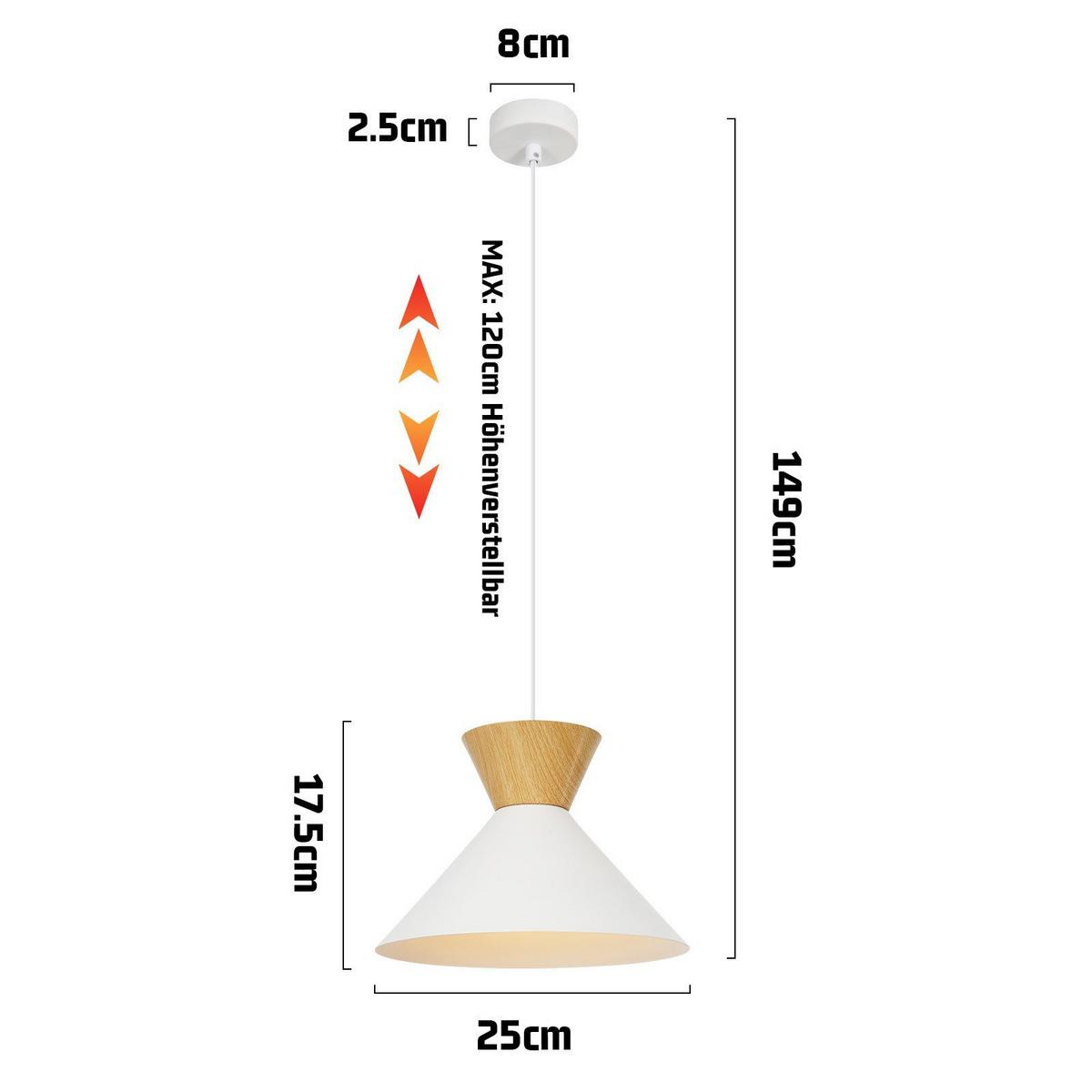 PENDELLEUCHTE Marston 8/8/141.5 cm - Weiß, Metall (8/8/141.5cm) - Nettlife