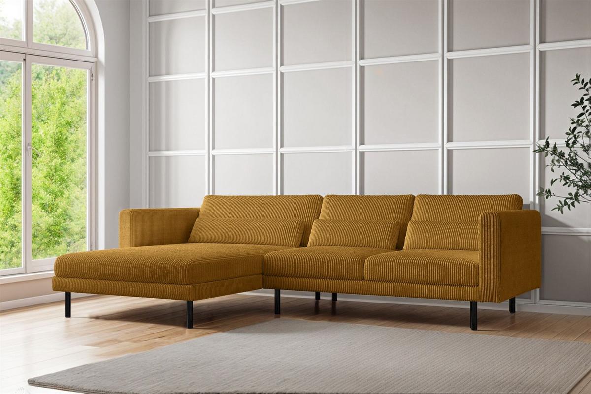 ECKSOFA Agada In Poso - Gelb, Holzwerkstoff/Textil (281/174cm) - Fun Möbel