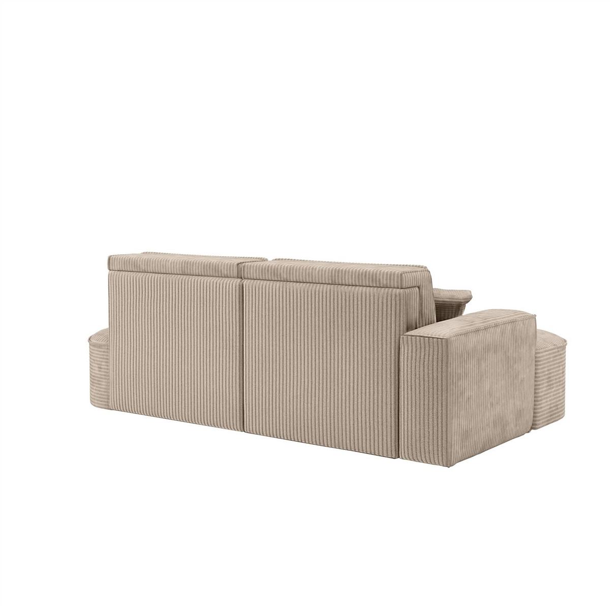 ECKSOFA Venedig Mit Schlaffunktion - Beige, Holzwerkstoff/Textil (278/179cm) - Fun Möbel