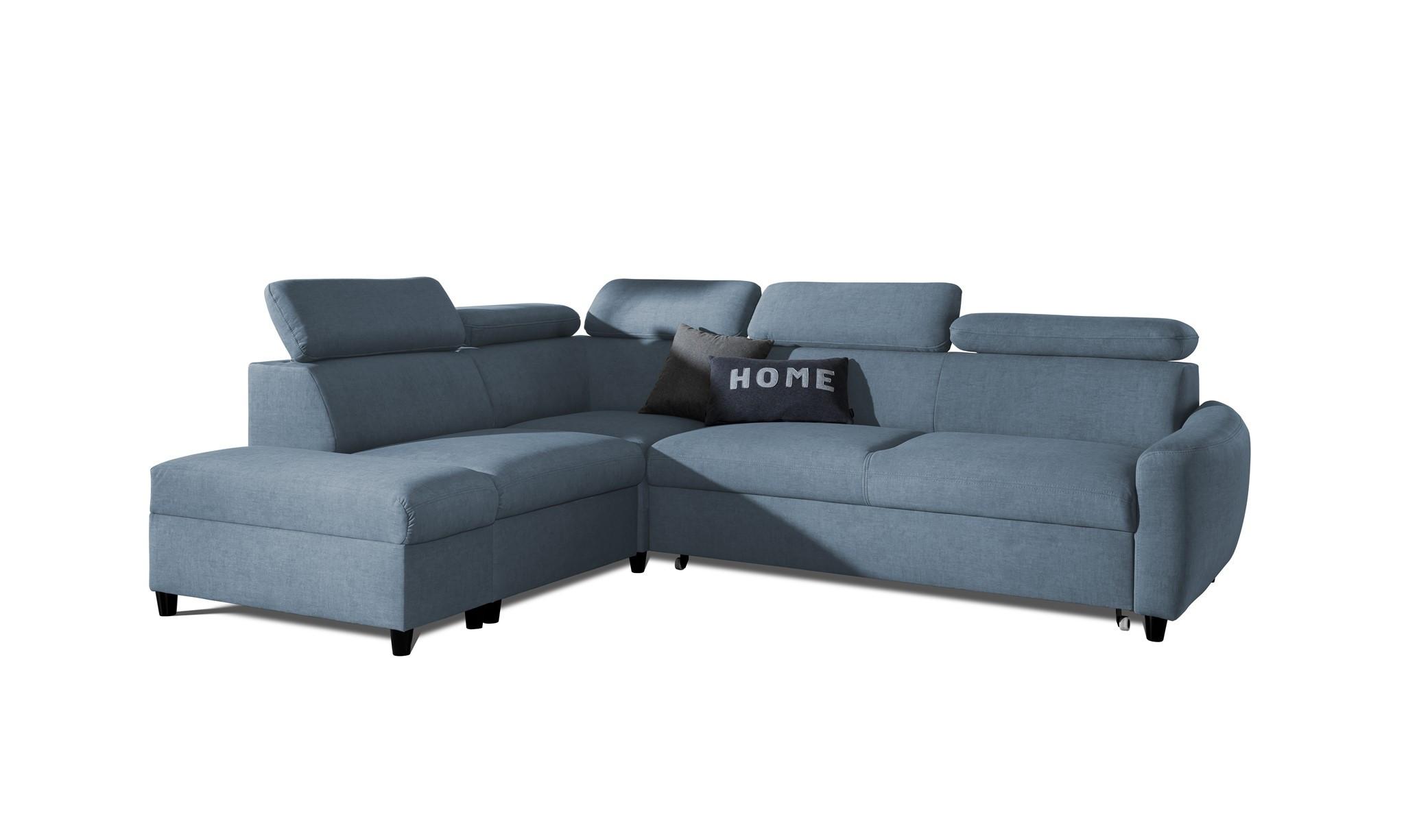 ECKSOFA Schlafsofa Anton In Esito - Hellblau, Holzwerkstoff/Textil (205/265cm) - Fun Möbel
