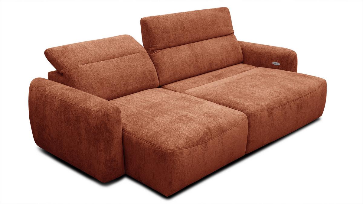 ECKSOFA NERO 4-Sitzer, orange - Schwarz/Orange, Holz/Textil (272/81/159cm) - Wozimo