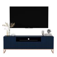 TV-SCHRANK Elpis2 Marineblau Matt mit Metallrahmen 150 cm - Blau/Kupferfarben, Holzwerkstoff/Metall (150/51.5/36.5cm) - Meble Lindner