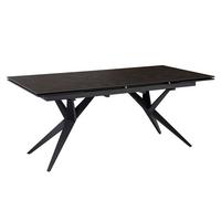 ESSTISCH Ausziehbar Keramik Glas Marmoroptik Groß, Schwarz 180x95x76 cm - Schwarz, Keramik/Metall (95/180/76cm) - KADIMA DESIGN