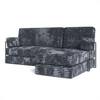 ECKSOFA NOTIA modulares Boneless Sofa mit Schlaffunktion Grau Kordstoff - Dunkelgrau, Textil (200/120cm) - MASSENO