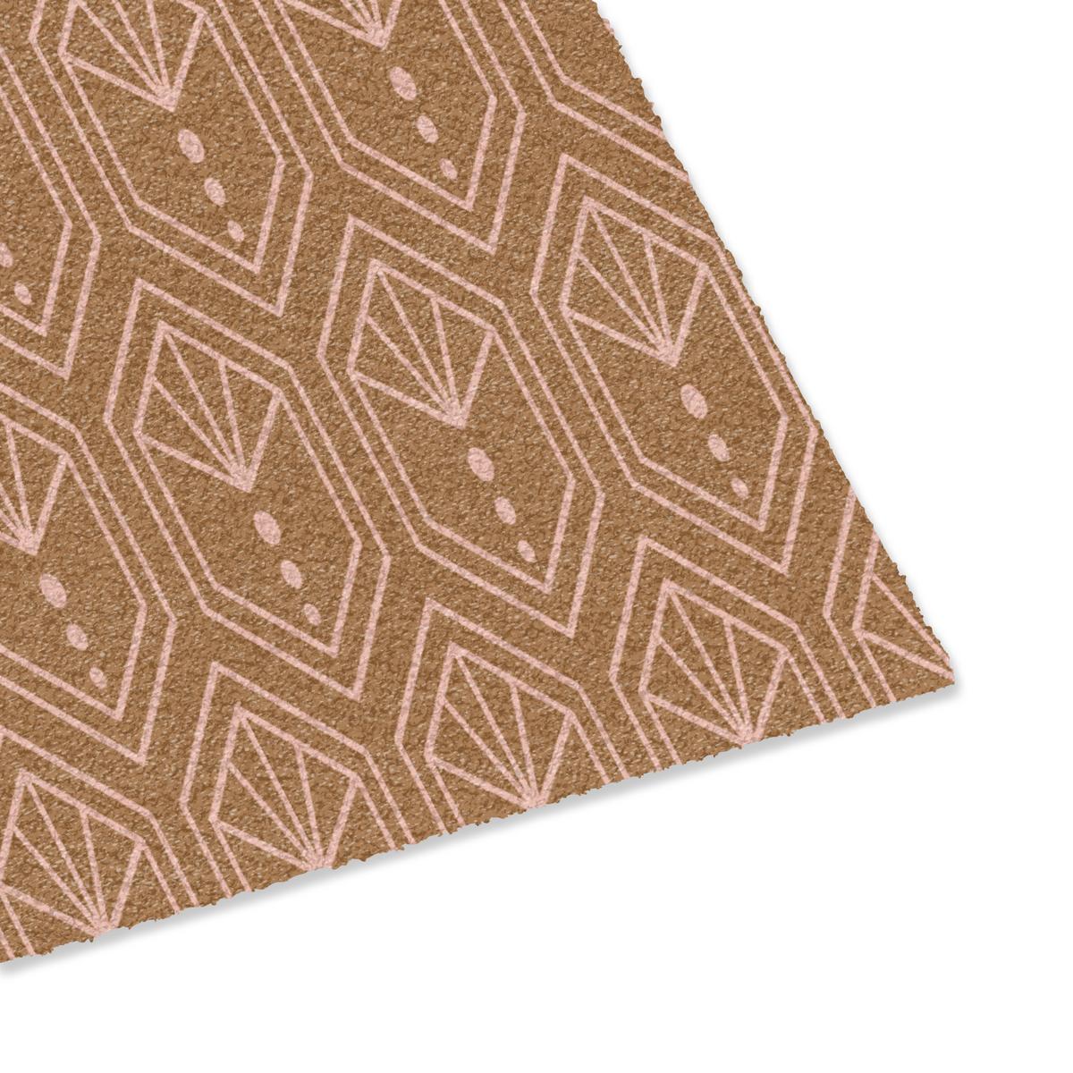 FUSSMATTE Braun - Rosa - Geometrisch - Gemustert Türmatte 60x40 cm - Braun, Kunststoff (60/0.4cm) - MuchoWow