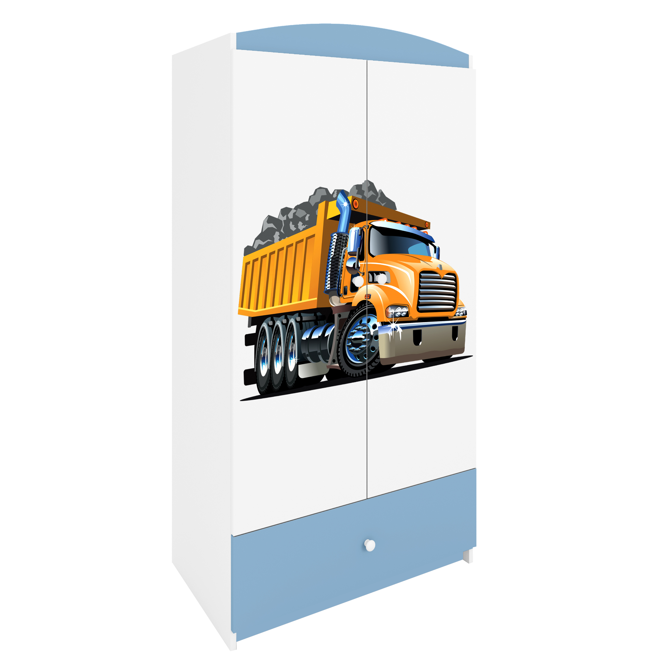 KINDERKLEIDERSCHRANK Lastwagen - Blau, Holzwerkstoff (90/175/52cm) - RAUMHIRSCH FURNITURE
