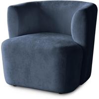 SESSEL Nori dunkelblau velour - Schwarz/Dunkelblau, Kunststoff/Textil (75/68/72cm) - Beautysofa