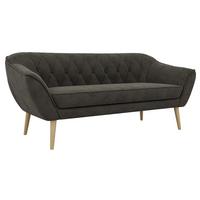 3-SITZER-SOFA PIRS - Dunkelgrau Velvet - Holzbeine - Dunkelgrau/Buchefarben, Holzwerkstoff/Textil (180/75/74cm) - MKS