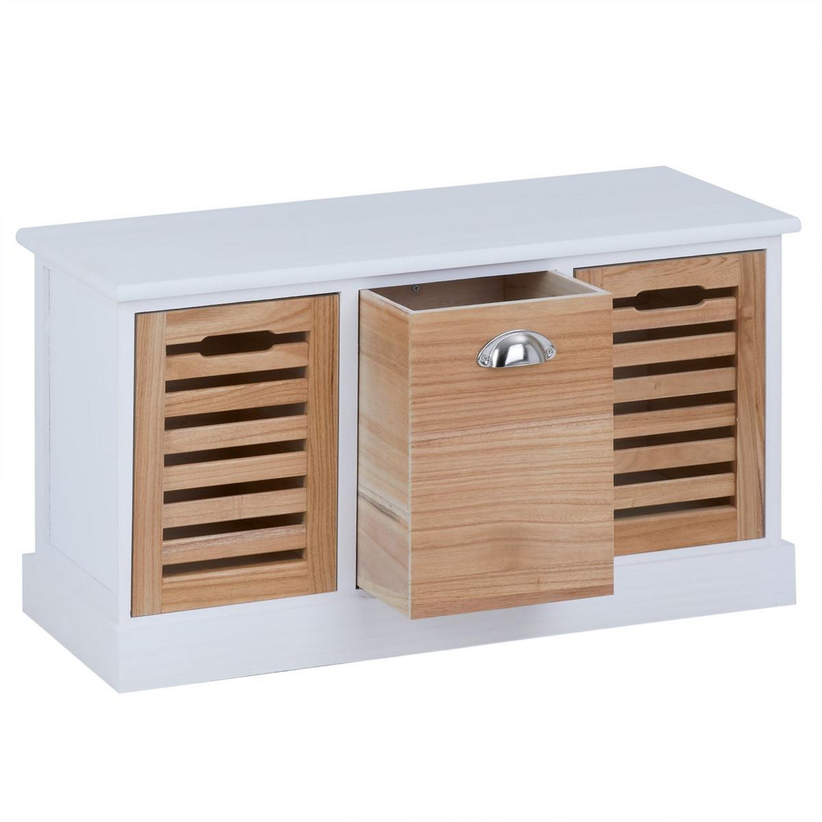 SITZBANK TRIENT weiß/natur - Weiß/Naturfarben, Holz (73/41/32cm) - CARO-Möbel