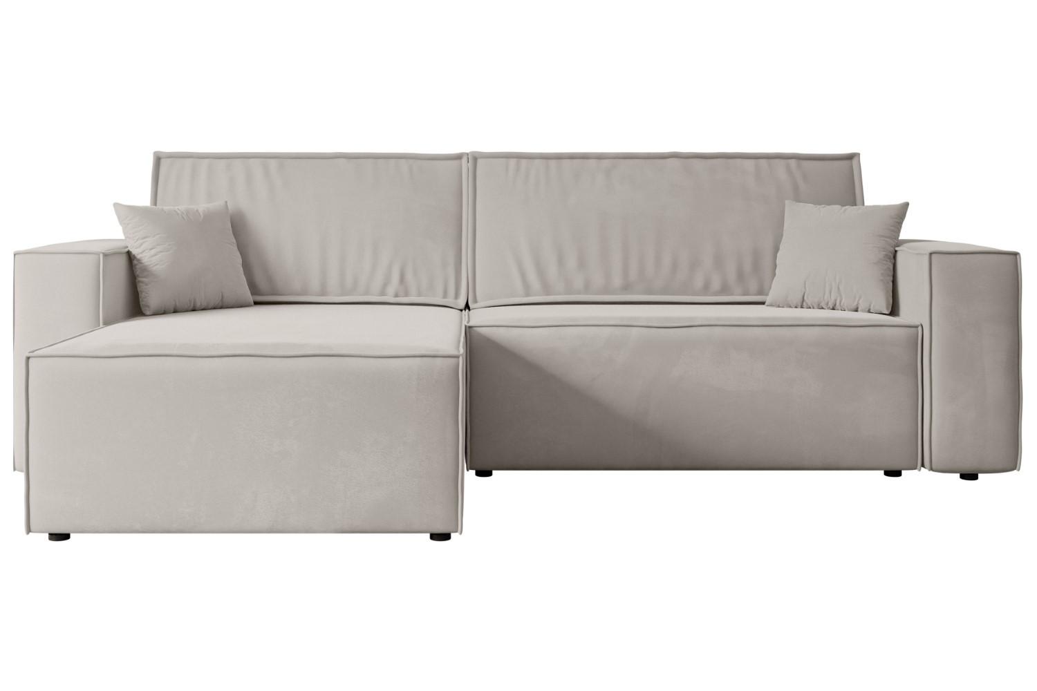 ECKSOFA mit Schlaffunktion und Bettkasten CELTIC-XL - 277x143x83 cm Hellbraun Velours - Hellbraun/Schwarz, Holzwerkstoff/Kunststoff (277/143cm) - ALTDECOR