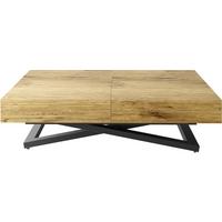 COUCHTISCH Cavetta U höhenverstellbar ausziehbar, Lancelot Eiche 120-200/80/27-76 cm - Eichefarben/Schwarz, Holzwerkstoff/Metall (80/200/76cm) - WFL GROUP