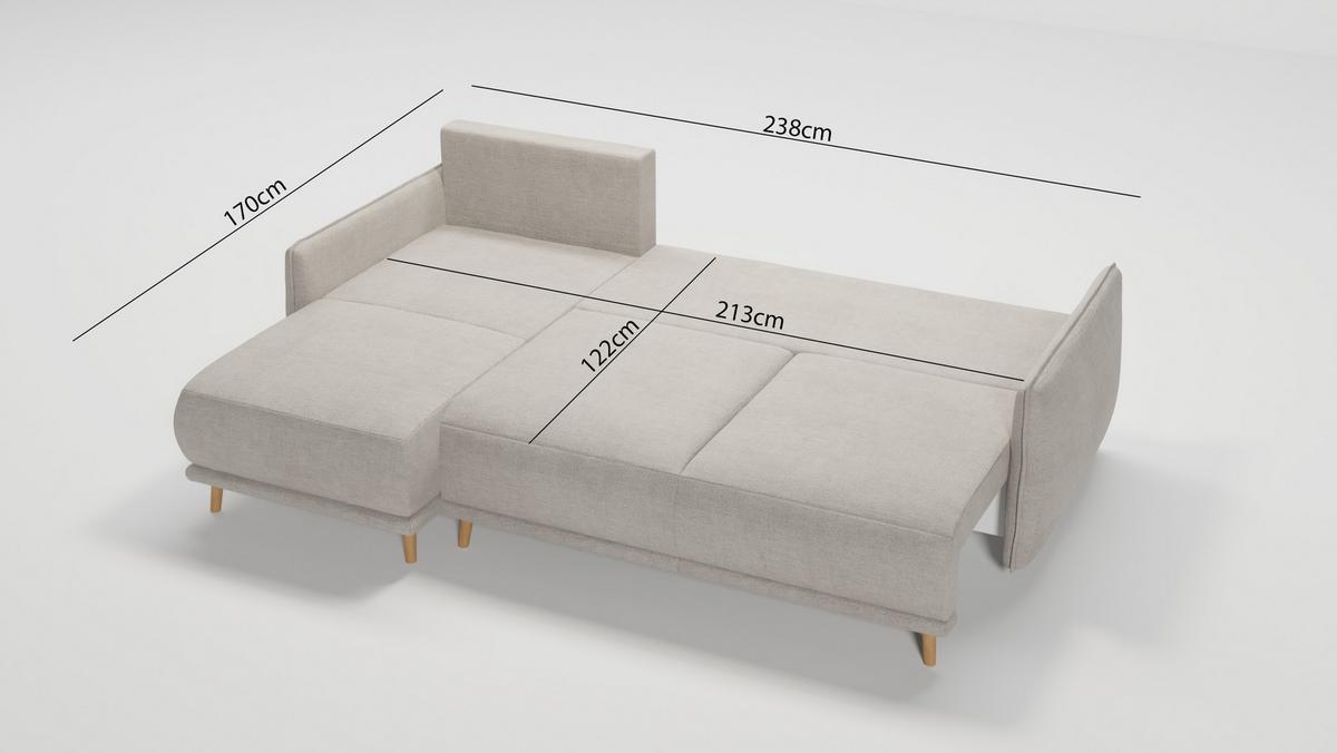 ECKSOFA Chroma Beige Luxusmicrofaser - Ecru/Beige, Holz/Textil (238/170cm) - S-Style Möbel