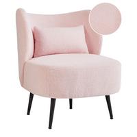SESSEL Pastellrosa Otsby - Pink/Schwarz, Textil (60/76/55cm) - Beliani
