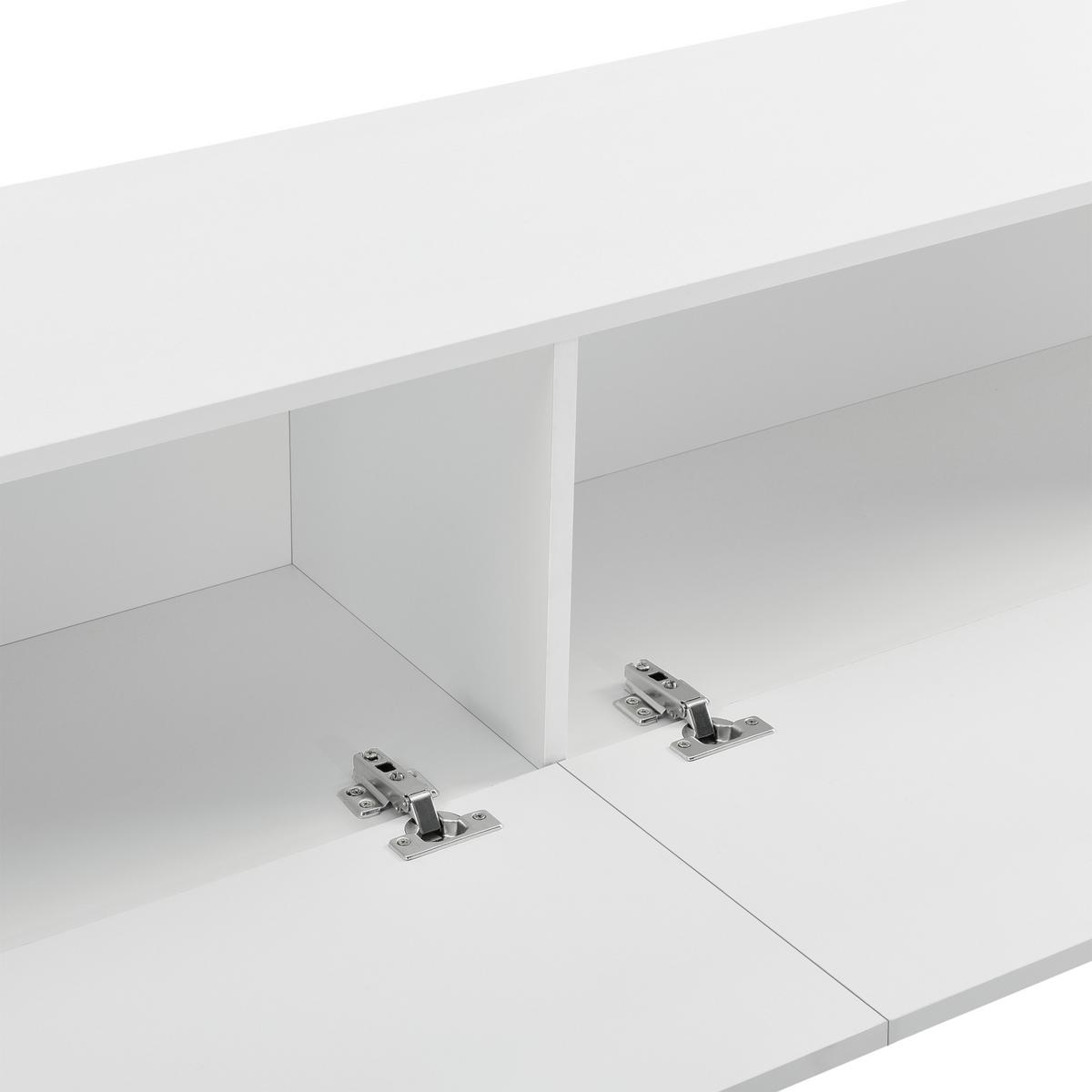 HÄNGELOWBOARD Evaton - Weiß Hochglanz, Holzwerkstoff (140/30/33cm) - [en.casa]