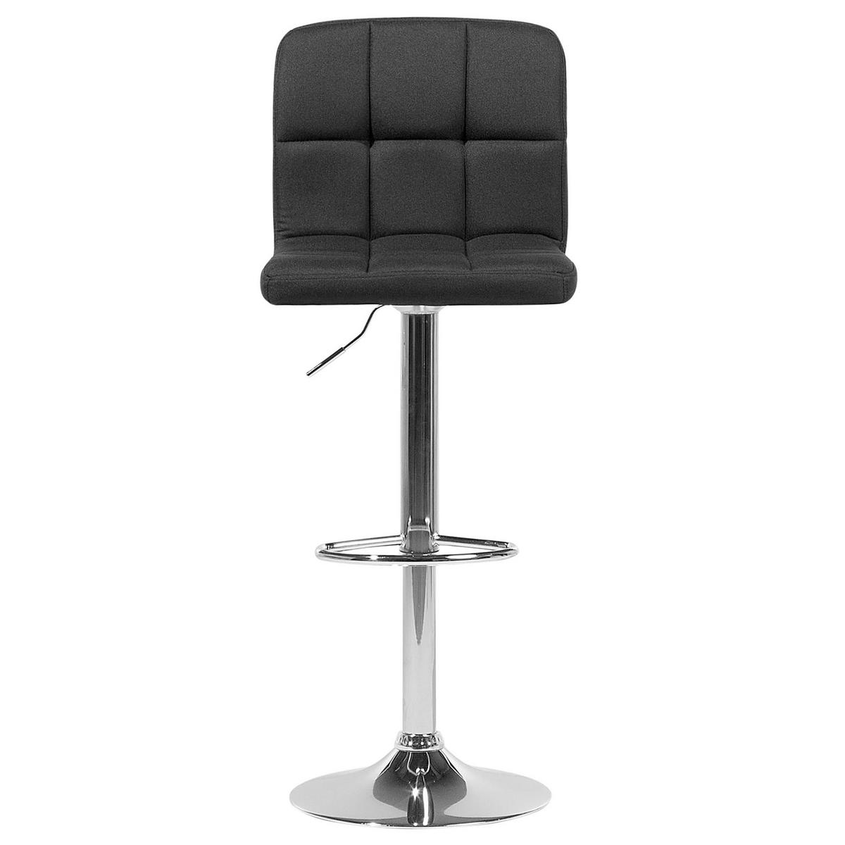 BARHOCKER 2er-Set Polsterbezug Schwarz Marion - Schwarz, Textil/Metall (45/114/39cm) - Beliani
