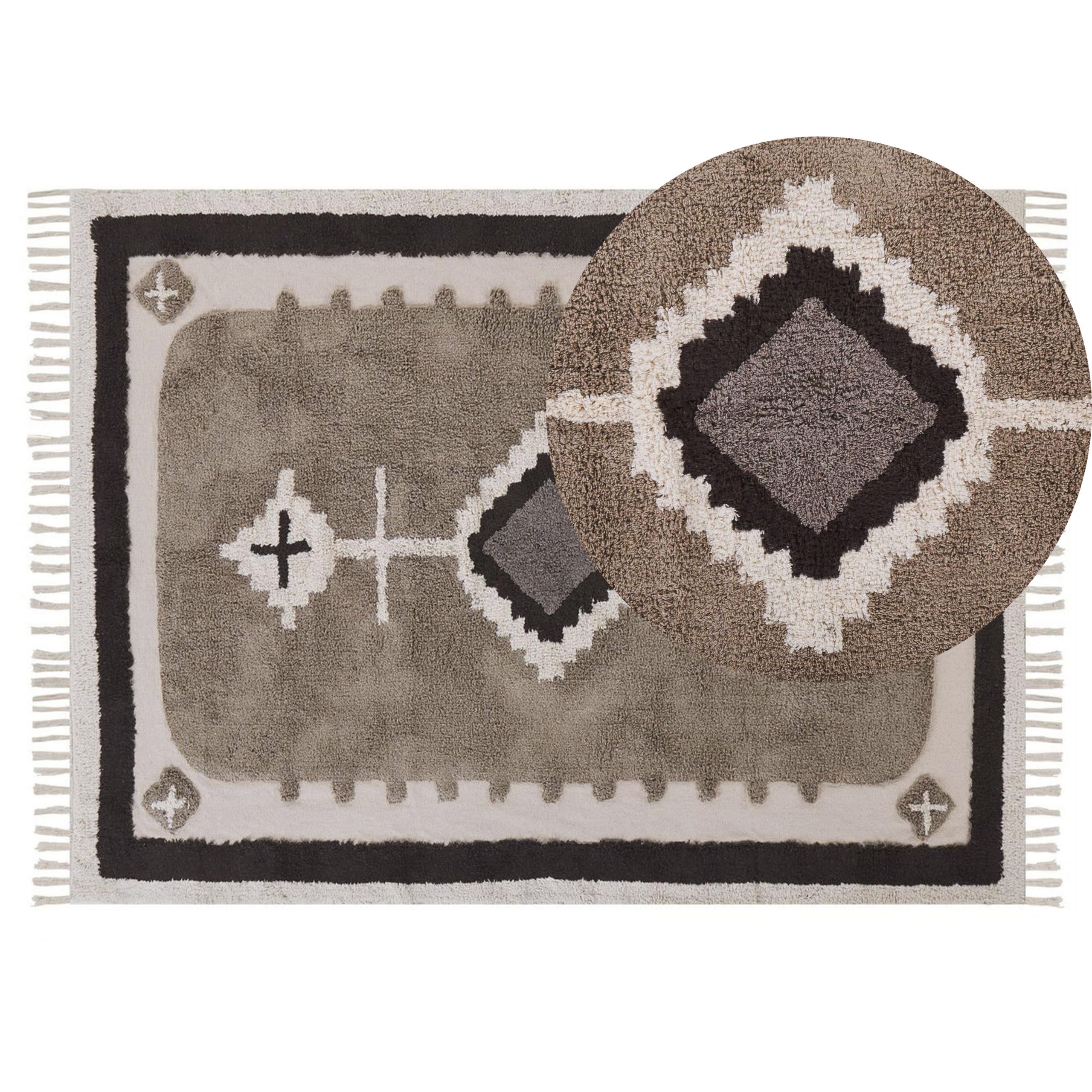 KURZFLOR-TEPPICH Geyve 200/140 cm - Beige, Textil (140/200cm) - Beliani