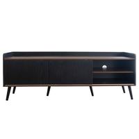 TV-MÖBEL Holz- und Schwarz-Effekt 160/40/58 cm - Schwarz, Holz (40/58/160cm) - Urban Meuble