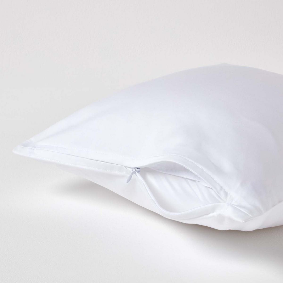 BIO-KISSENBEZUG Satin, Fadendichte 400 - Weiß, Textil (40/40cm) - Homescapes