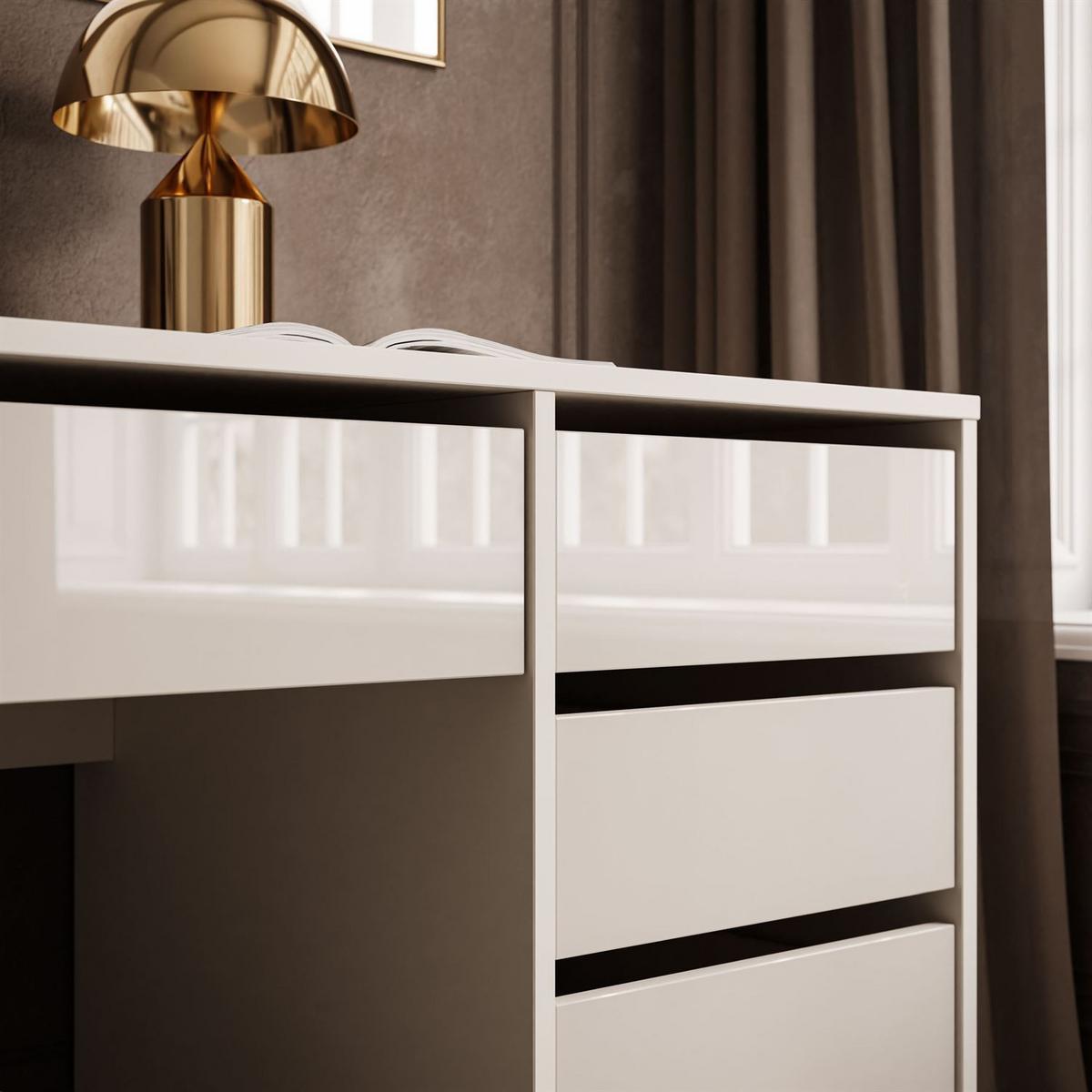 SCHREIBTISCH MADA DOUBLE mit Schubladen kaschmir - Kaschmir, Holzwerkstoff (55/152/75cm) - Lookway