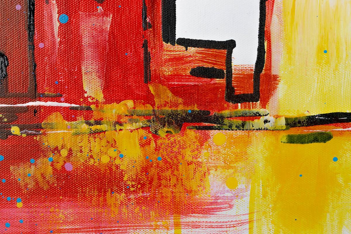 ACRYLBILD HANDGEMALT 120/60 cm - Multicolor/Grau, Holz/Textil (120/60cm) - KUNSTLOFT