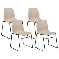 ESSZIMMERSTUHL 4er-Set Kunststoff Beige Panora - Beige, Kunststoff/Metall (44/80/50cm) - Beliani