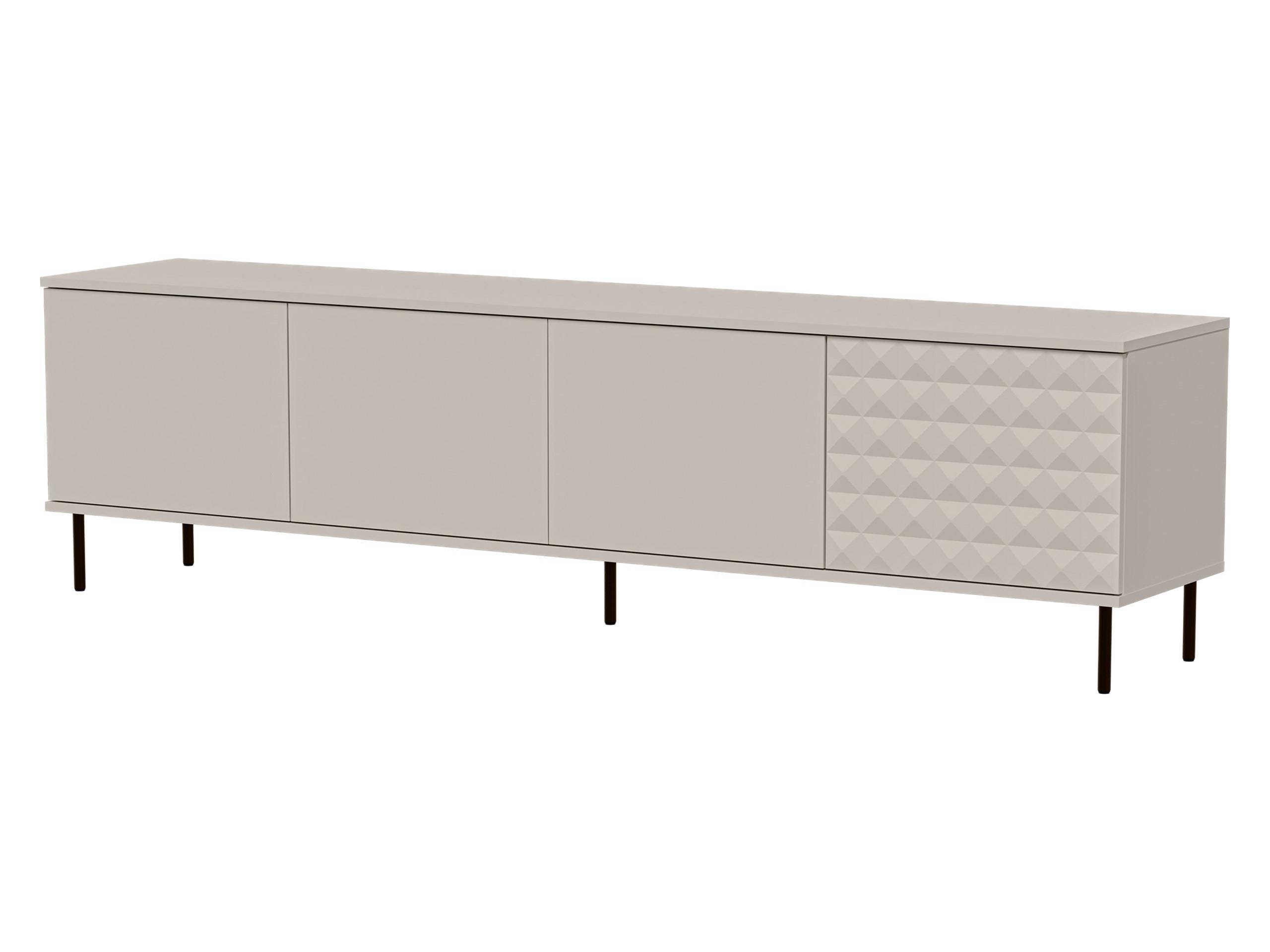 TV-LOWBOARD Leo 200 - Kaschmir/Schwarz, Holzwerkstoff/Metall (200/54/40cm) - MIRJAN24