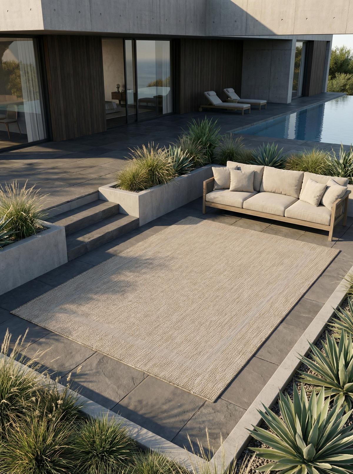 TEPPICH Outdoor ALSTER in Beige, einfarbig, 120 x 170 cm - Beige, Textil (170/120cm) - KADIMA DESIGN